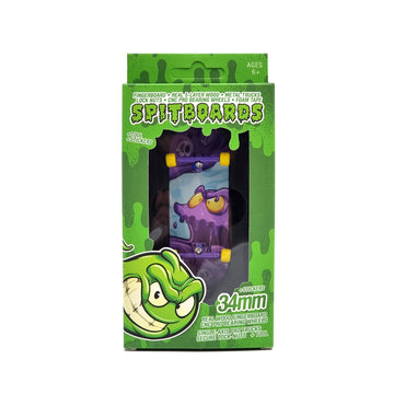 34mm x 96mm Pro Fingerboard Set-Up (Complete) | Real Wood Deck (5-Layers) | Pro Trucks with Lock-Nuts | Polyurethane Pro Wheels | Real Ball Bearings | Purple Blob 34 mm Pro Fingerboard SPITBOARDS
